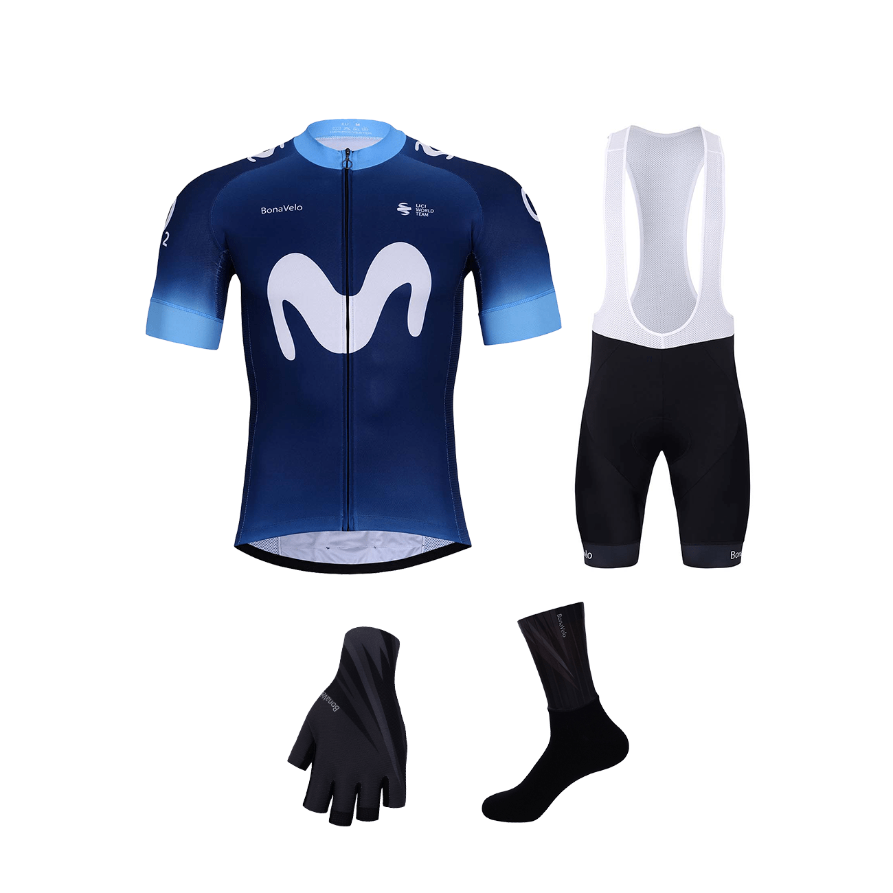 BONAVELO Cyklistický mega set - MOVISTAR 2024 - čierna/modrá