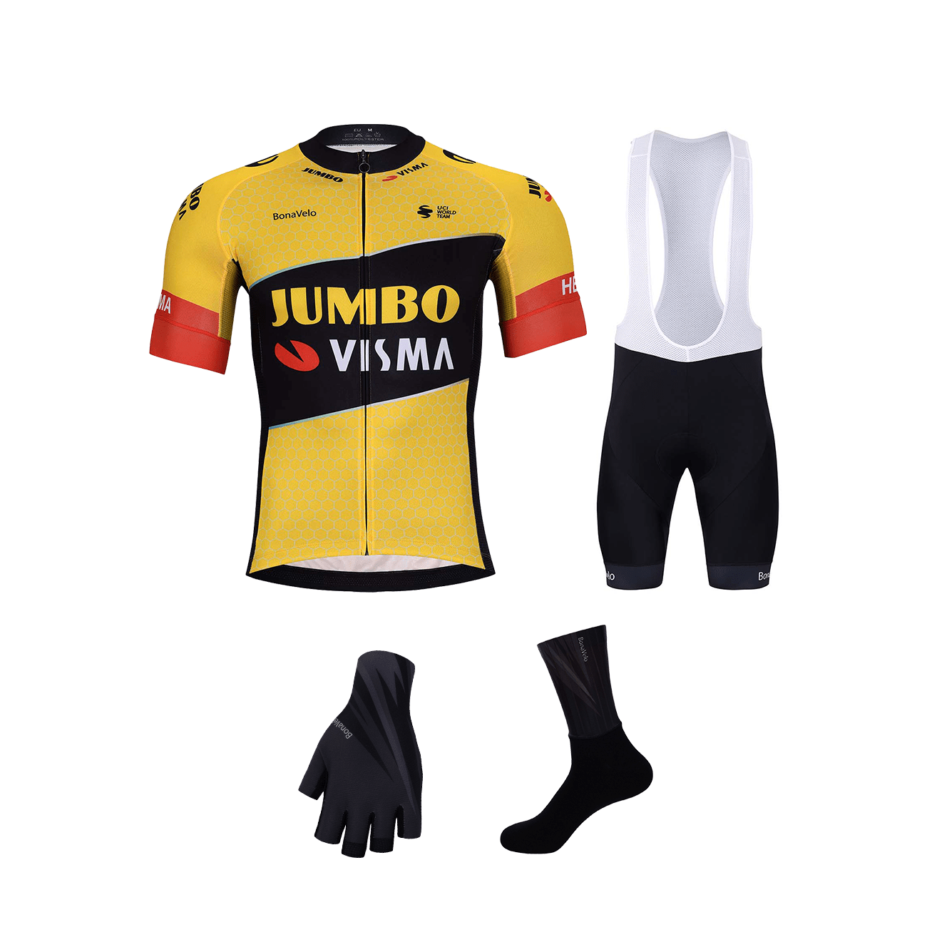 
                BONAVELO Cyklistický mega set - JUMBO-VISMA 2023 - čierna/žltá
            