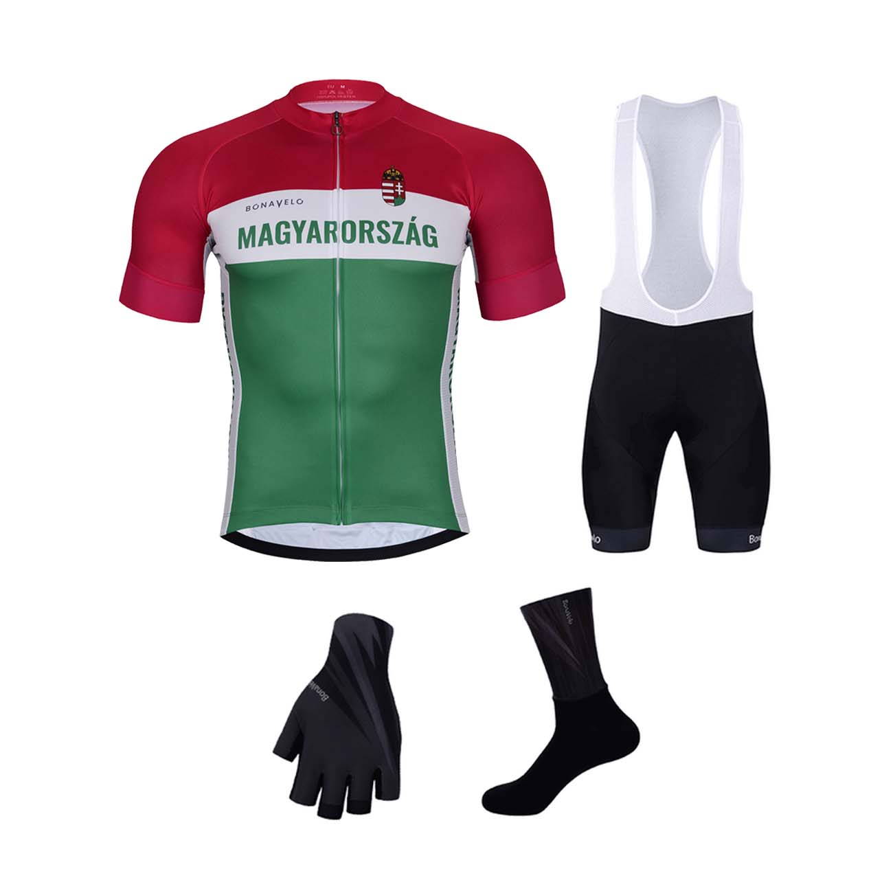 
                BONAVELO Cyklistický mega set - HUNGARY - červená/biela/čierna/zelená
            