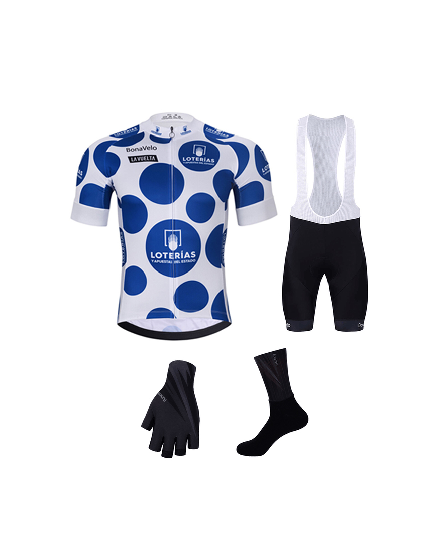 BONAVELO Cyklistický mega set - LA VUELTA - biela/modrá/čierna