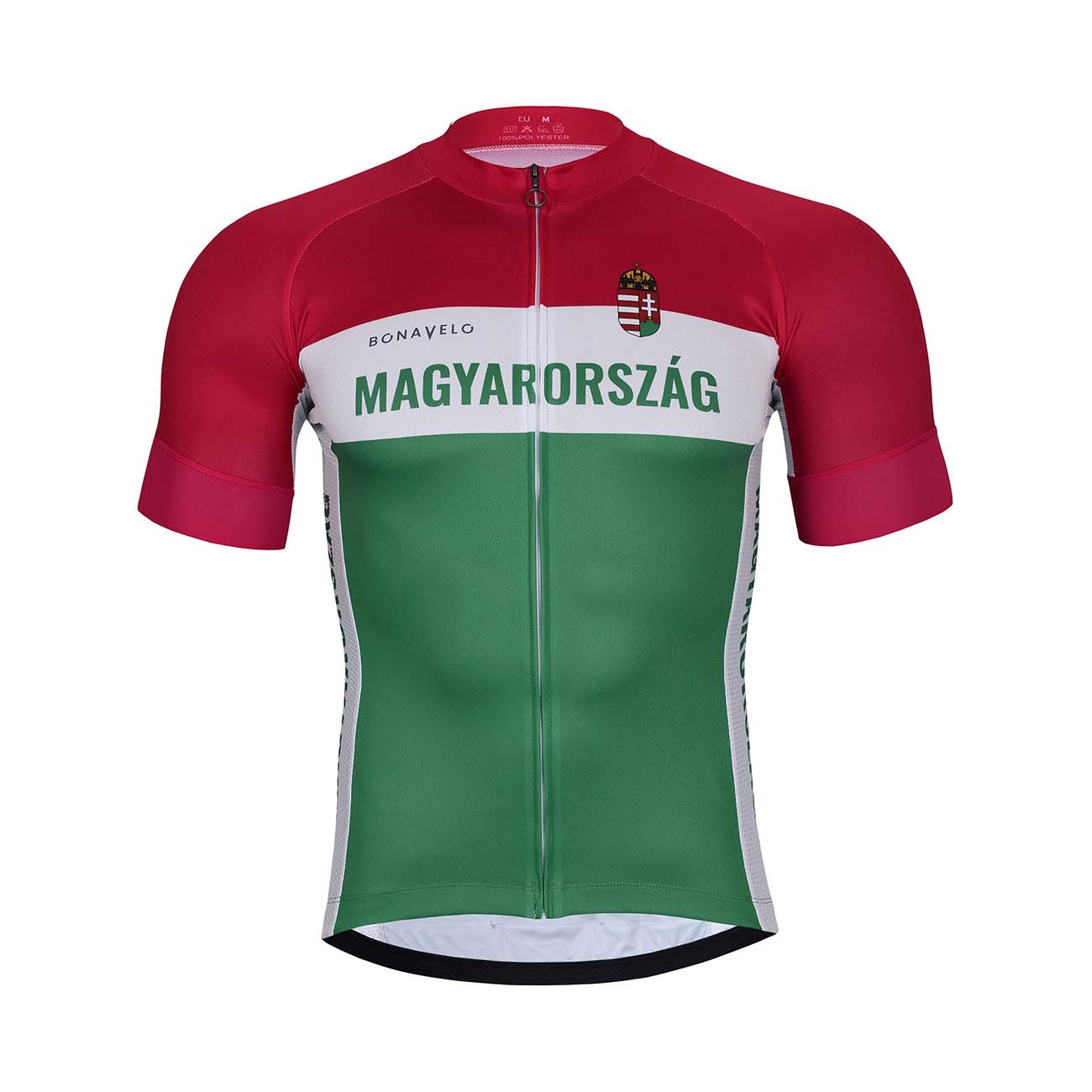 
                BONAVELO Cyklistický dres s krátkym rukávom - HUNGARY - biela/červená/zelená 4XL
            