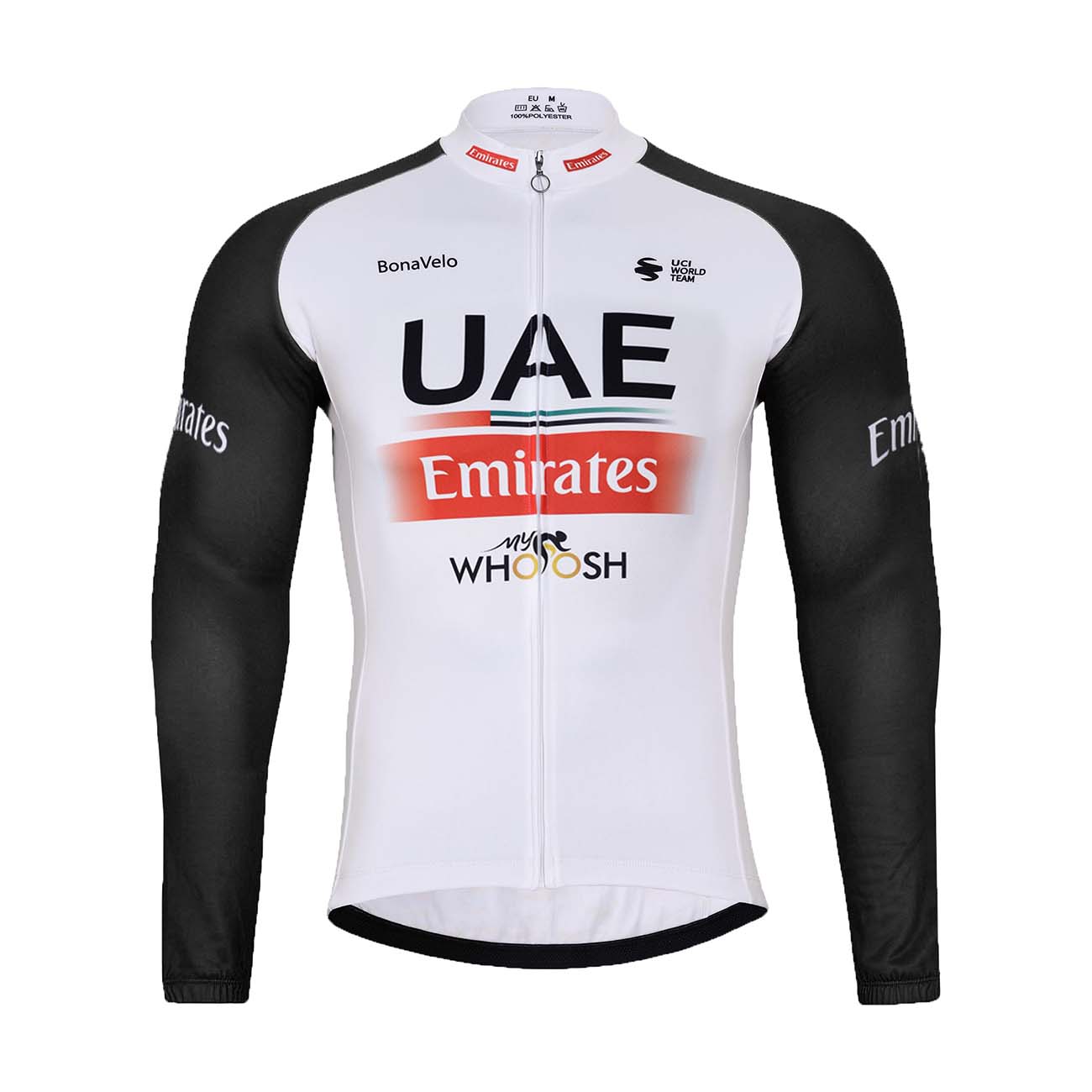 
                BONAVELO Cyklistický dres s dlhým rukávom zimný - UAE 2023 - červená/biela/čierna 2XL
            
