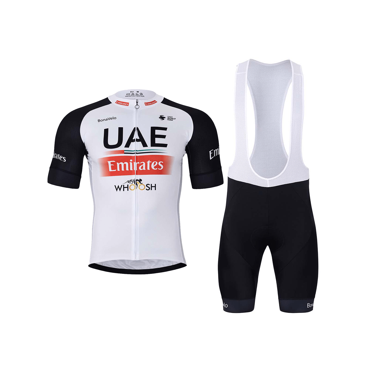 
                BONAVELO Cyklistický krátky dres a krátke nohavice - UAE 2023 - čierna/biela
            