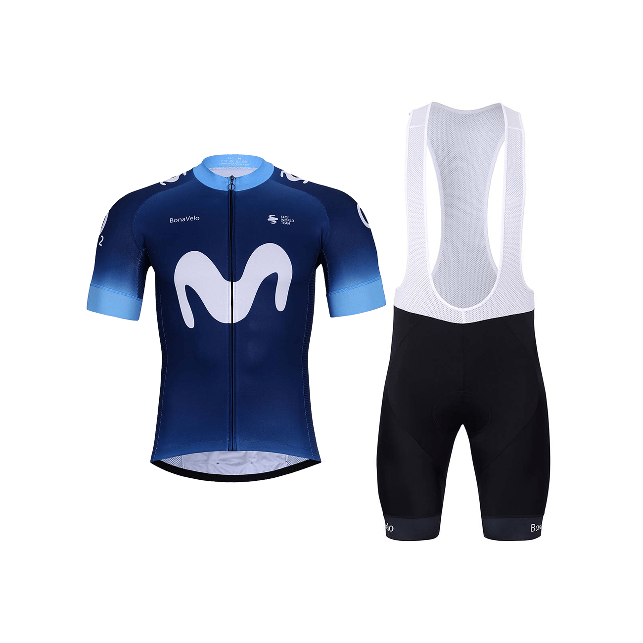 
                BONAVELO Cyklistický krátky dres a krátke nohavice - MOVISTAR 2024 - čierna/modrá
            