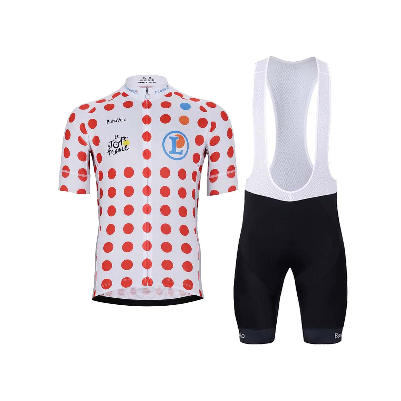 
                BONAVELO Cyklistický krátky dres a krátke nohavice - TOUR DE FRANCE 2024 - červená/biela/čierna
            