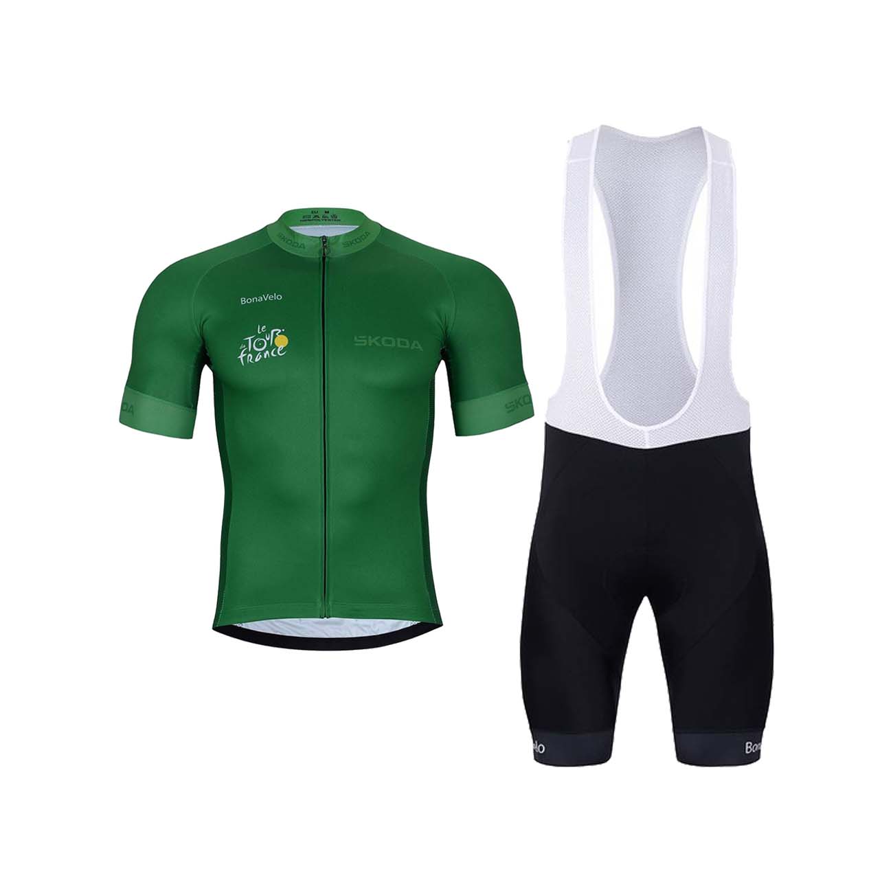 
                BONAVELO Cyklistický krátky dres a krátke nohavice - TOUR DE FRANCE 2024 - čierna/zelená
            