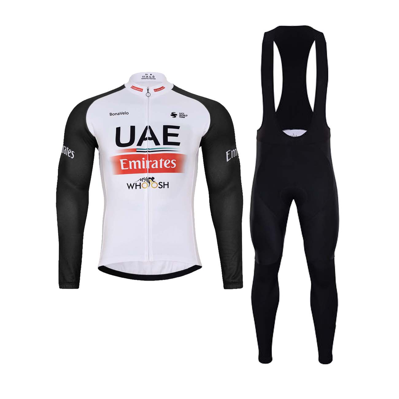 
                BONAVELO Cyklistický zimný dres a nohavice - UAE 2023 WINTER - čierna/červená/biela
            