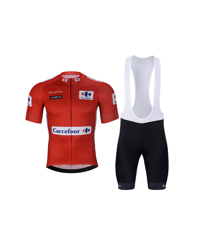 BONAVELO Cyklistický krátky dres a krátke nohavice - LA VUELTA - červená/čierna