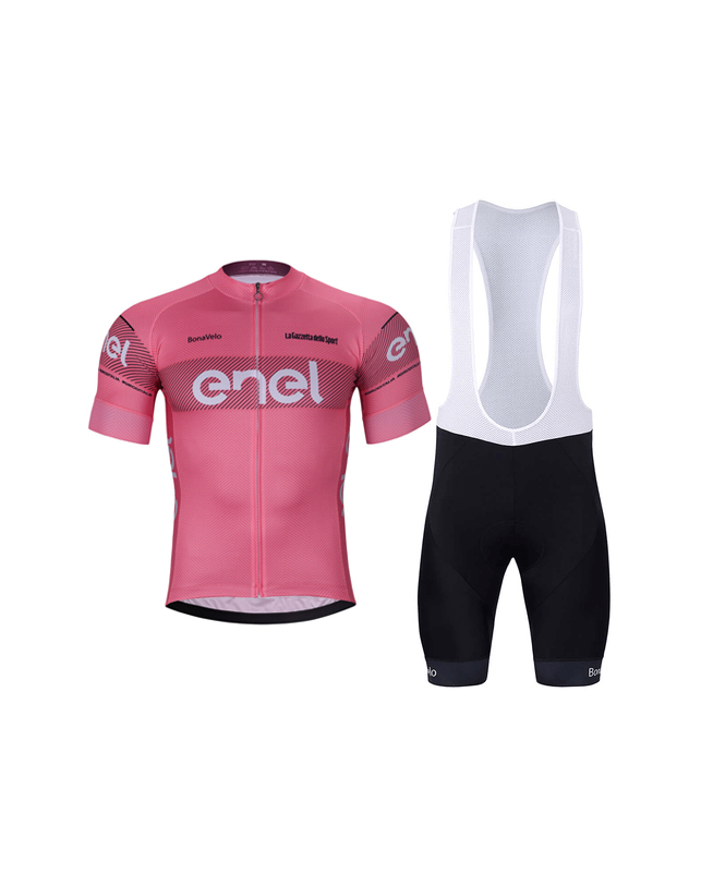 BONAVELO Cyklistický krátky dres a krátke nohavice - GIRO D´ITALIA - čierna/ružová