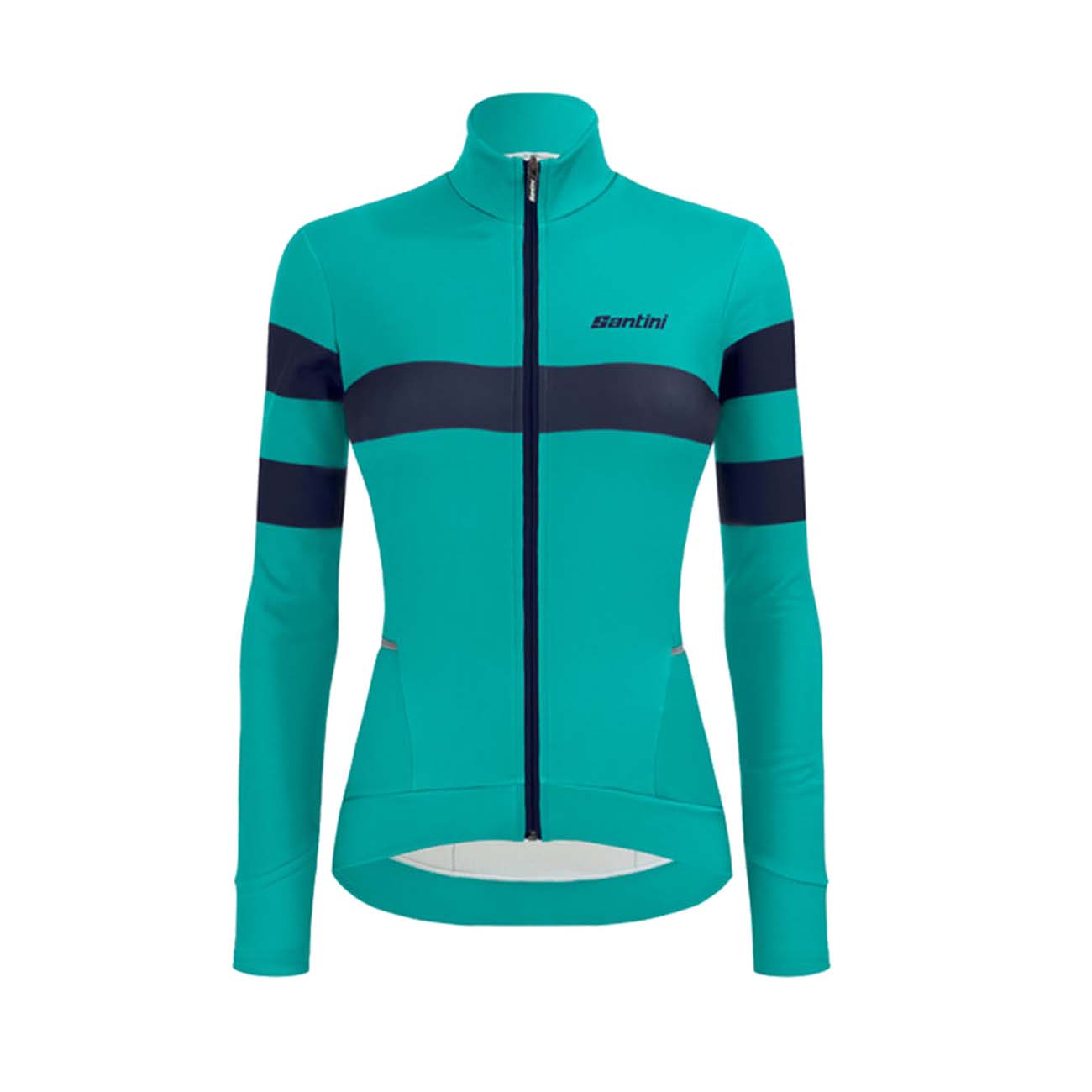 SANTINI Cyklistický dres s dlhým rukávom zimný - CORAL BENGAL LADY - modrá