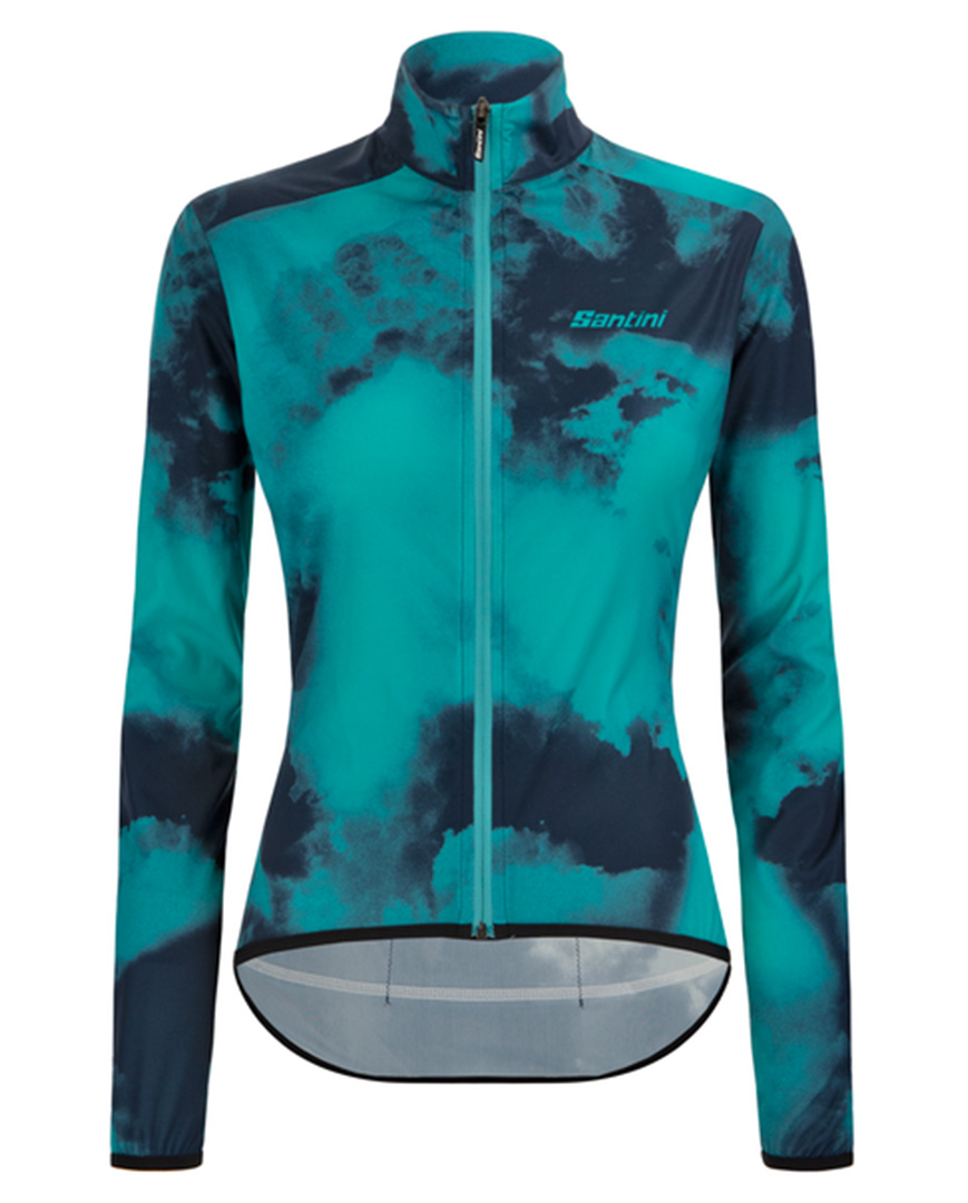 
                SANTINI Cyklistická vetruodolná bunda - NEBULA STORM LADY - svetlo modrá XL
            