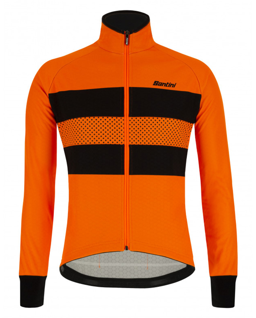 
                SANTINI Cyklistická zateplená bunda - COLORE BENGAL WINTER - oranžová
            