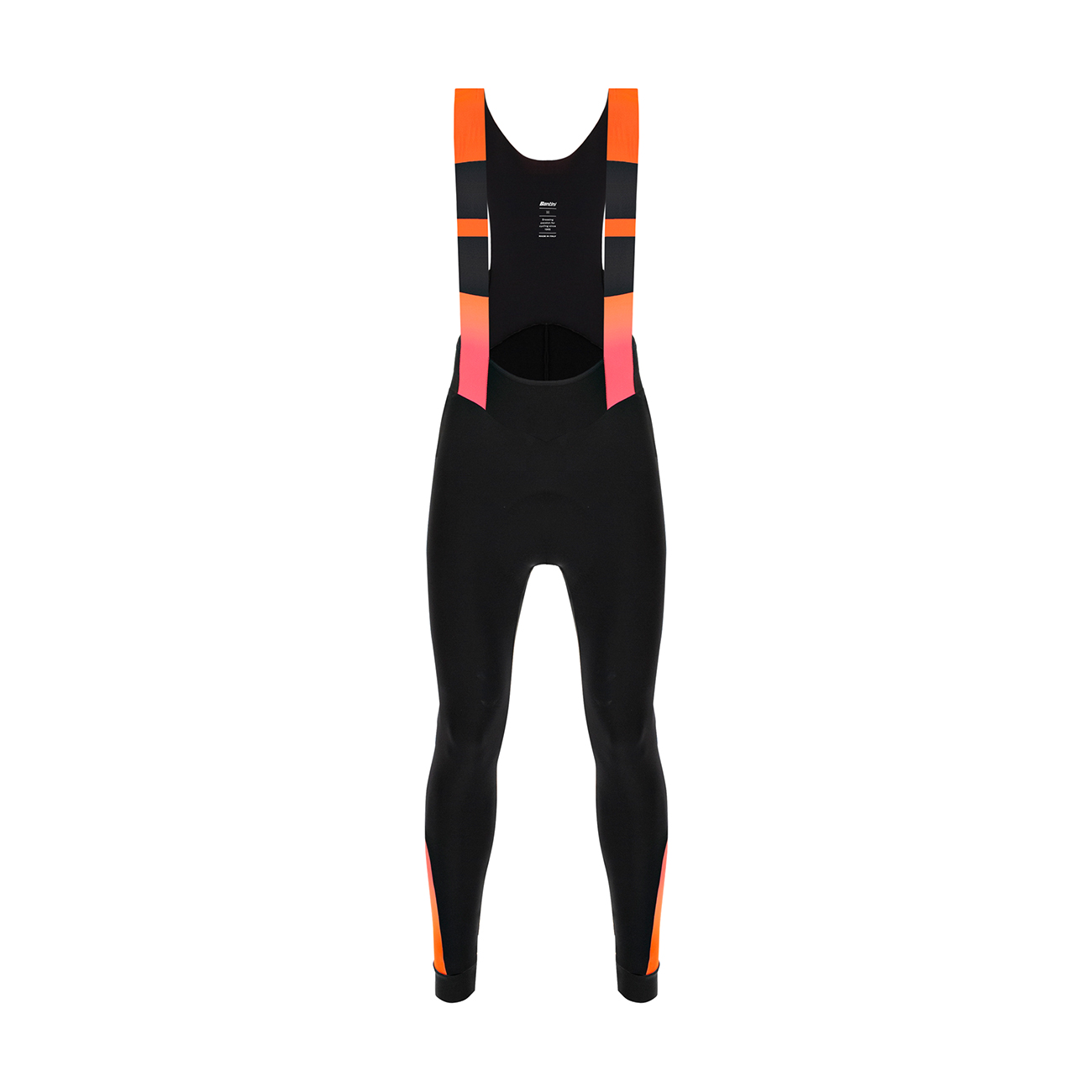 
                SANTINI Cyklistické nohavice dlhé s trakmi - COMMAND WINTER - oranžová/čierna
            