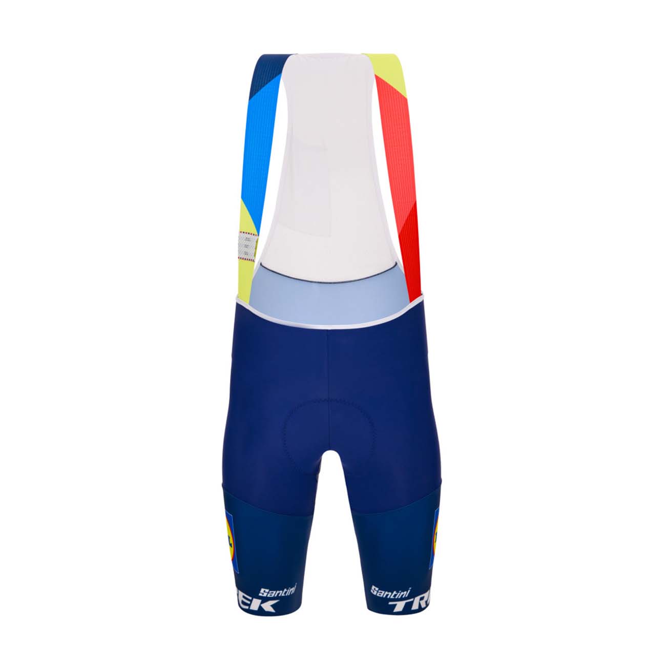 
                SANTINI Cyklistické nohavice krátke s trakmi - LIDL TREK 2024 TEAM ORIGINAL - červená/modrá
            