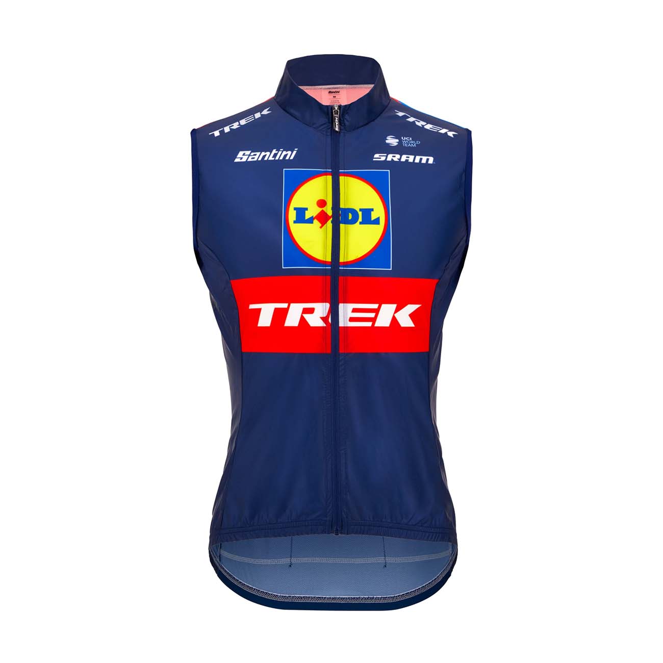 SANTINI Cyklistická vesta - LIDL TREK 2024 - červená/modrá/žltá