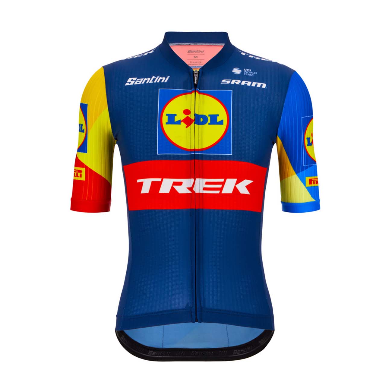 
                SANTINI Cyklistický dres s krátkym rukávom - LIDL TREK 2024 TEAM ORIGINAL - modrá/červená/žltá 2XL
            