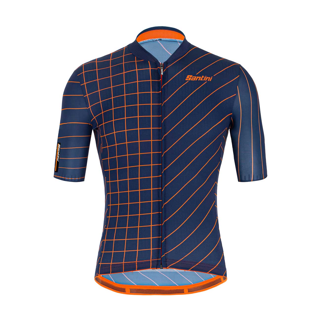 
                SANTINI Cyklistický dres s krátkym rukávom - SLEEK DINAMO - oranžová/modrá
            