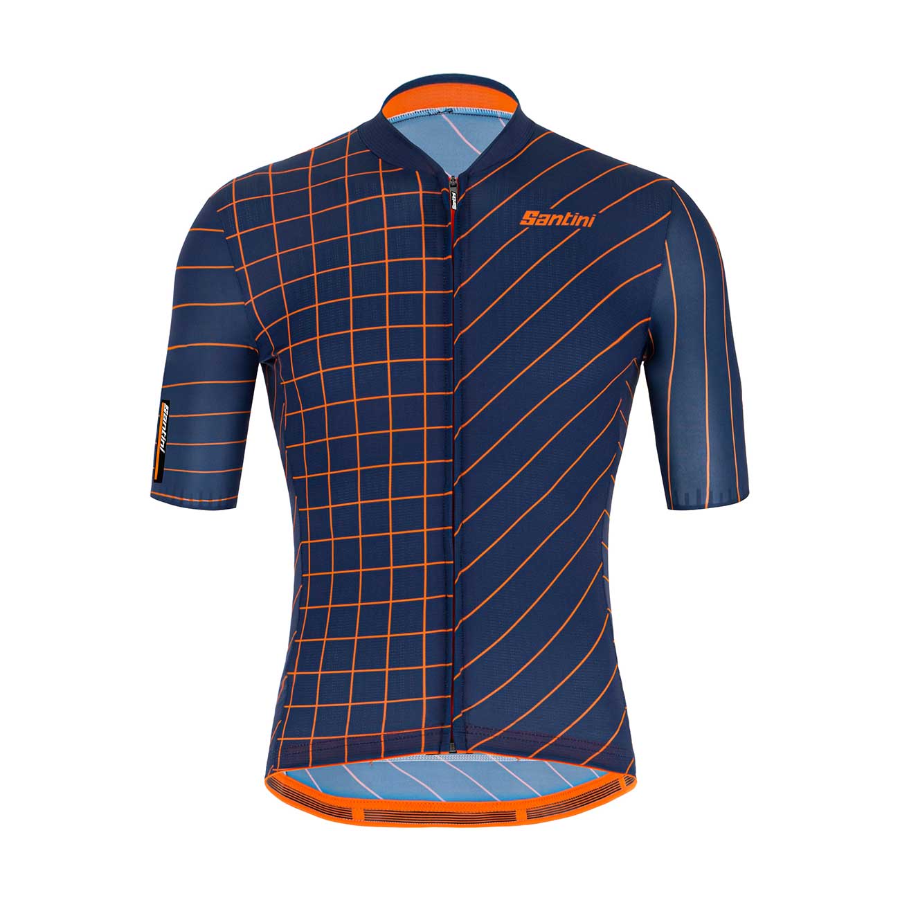 SANTINI Cyklistický dres s krátkym rukávom - SLEEK DINAMO - oranžová/modrá