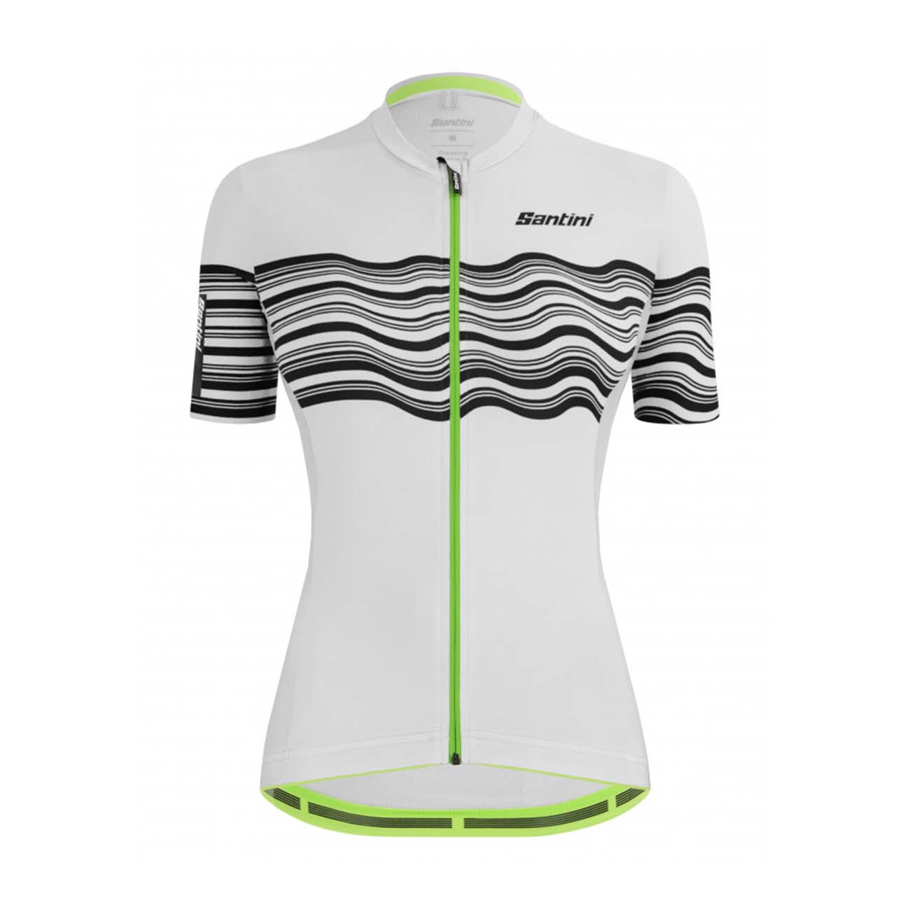 
                SANTINI Cyklistický dres s krátkym rukávom - TONO PROFILO LADY - čierna/biela/zelená L
            