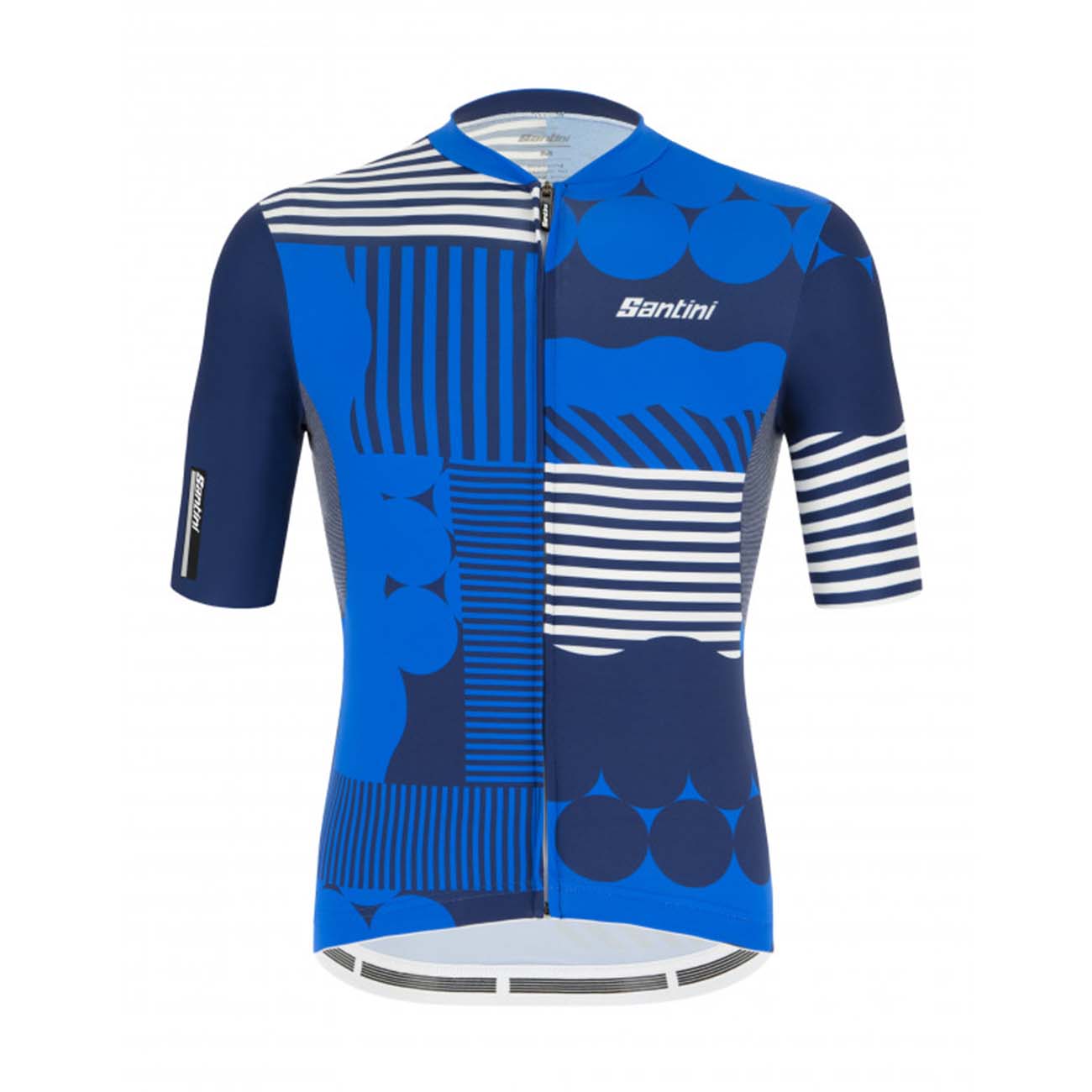 
                SANTINI Cyklistický dres s krátkym rukávom - DELTA OPTIC - biela/modrá
            