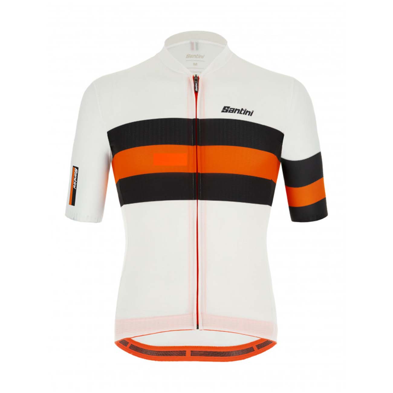 
                SANTINI Cyklistický dres s krátkym rukávom - SLEEK BENGAL - oranžová/čierna/biela
            