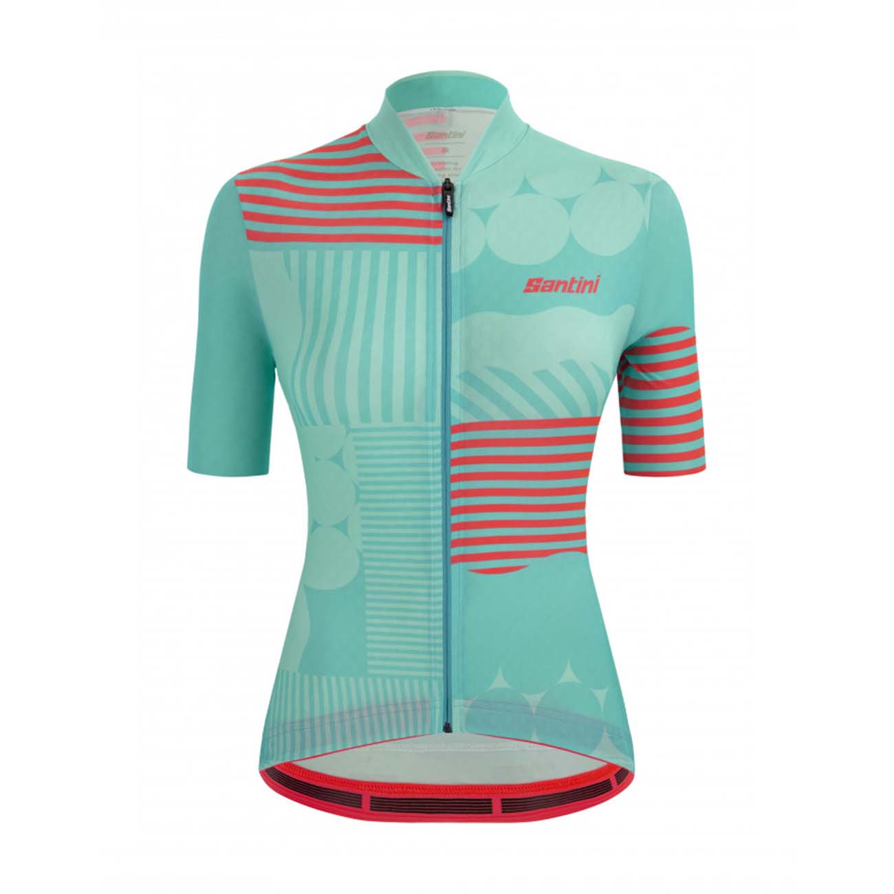 SANTINI Cyklistický dres s krátkym rukávom - GIADA OPTIC LADY - modrá/ružová