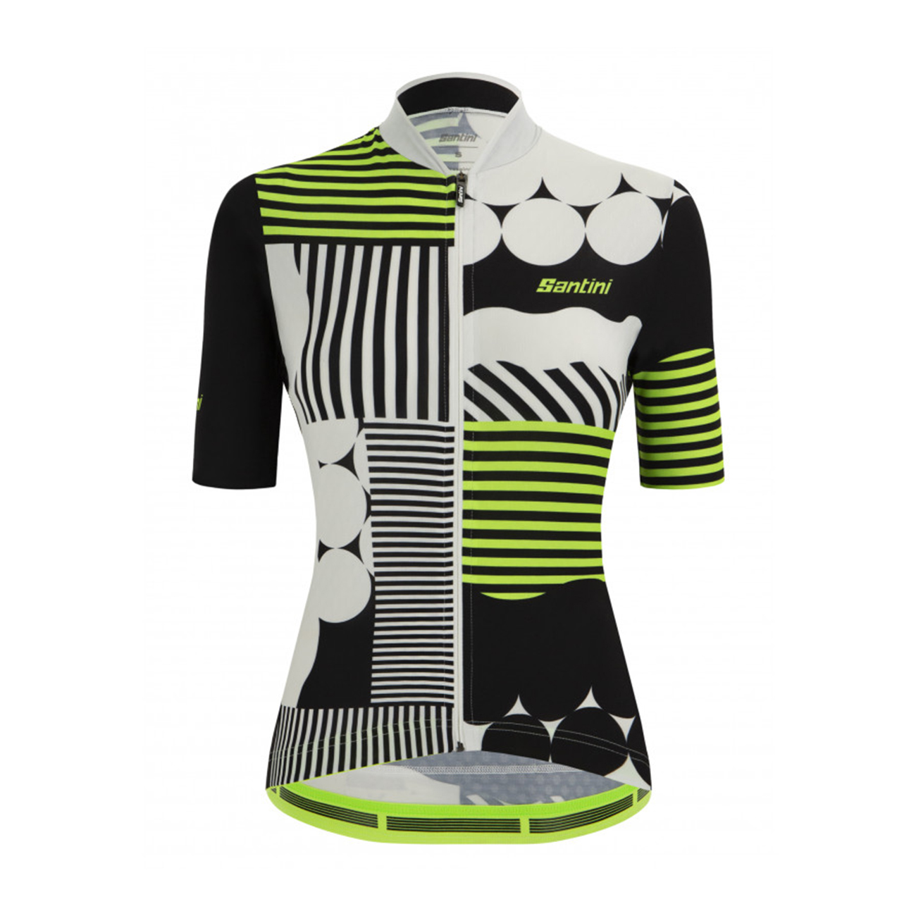 
                SANTINI Cyklistický dres s krátkym rukávom - GIADA OPTIC LADY - čierna/biela/žltá M
            