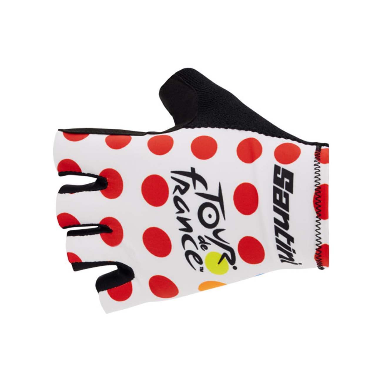 
                SANTINI Cyklistické rukavice krátkoprsté - TOUR DE FRANCE 2023 - biela/červená L
            
