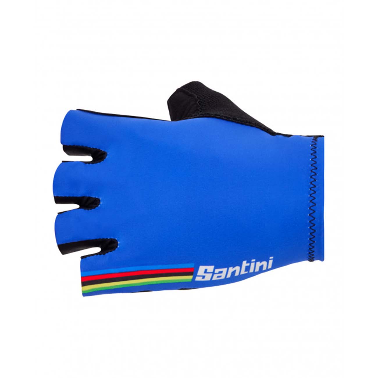 
                SANTINI Cyklistické rukavice krátkoprsté - UCI RAINBOW - dúhová/modrá
            