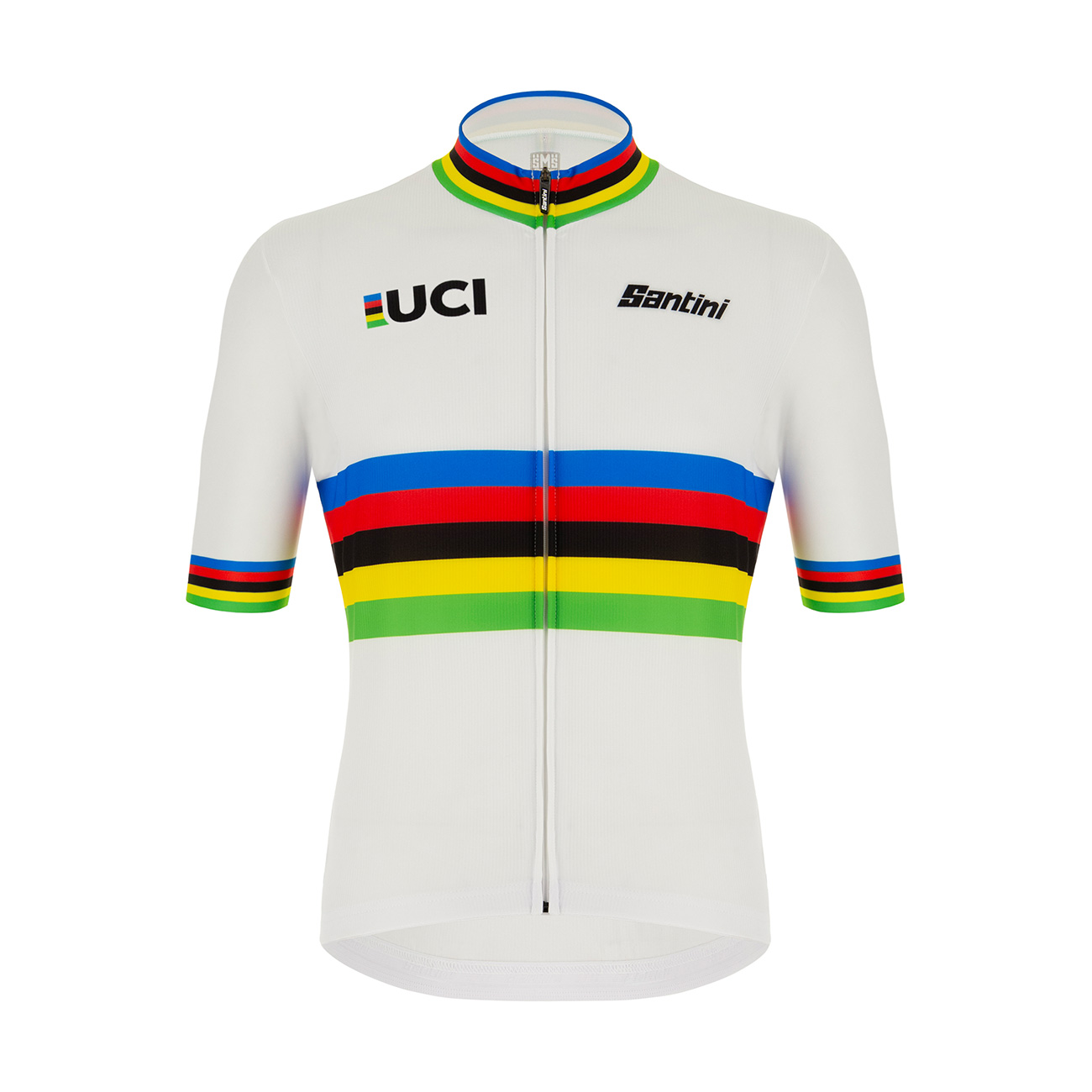 
                SANTINI Cyklistický dres s krátkym rukávom - UCI WORLD CHAMP ECO - biela/dúhová L
            