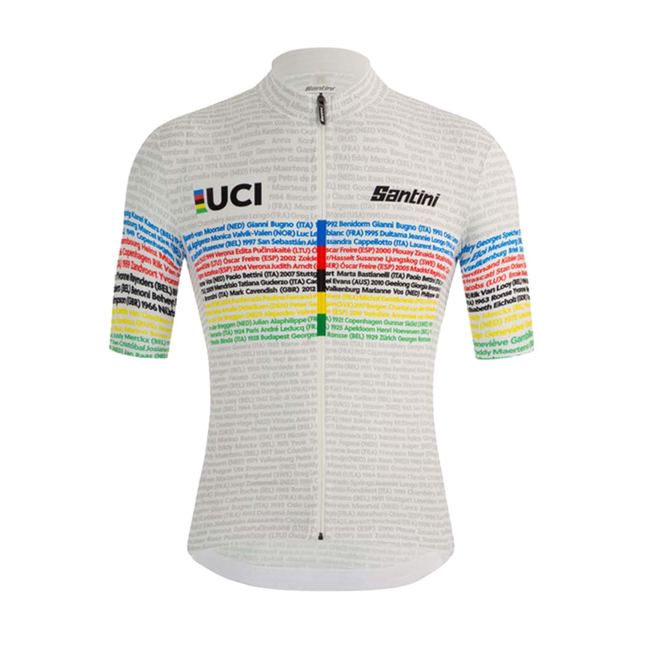 
                SANTINI Cyklistický dres s krátkym rukávom - UCI WORLD CHAMP 100 - biela/dúhová L
            