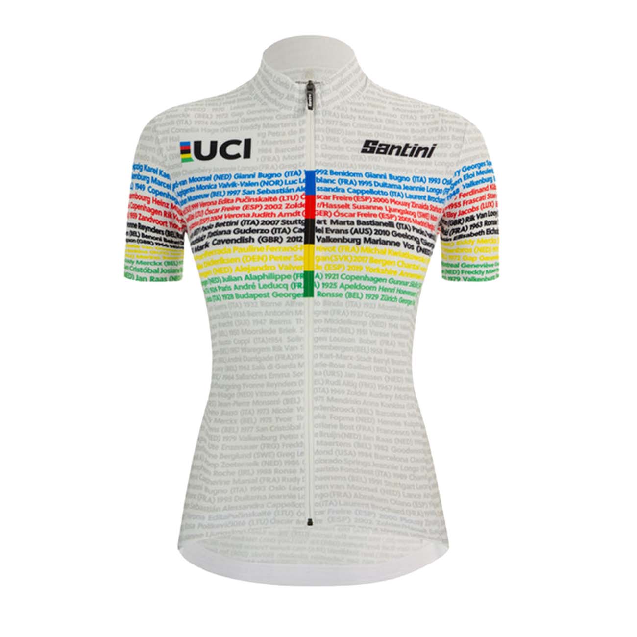 
                SANTINI Cyklistický dres s krátkym rukávom - UCI WORLD 100 LADY - biela/dúhová
            