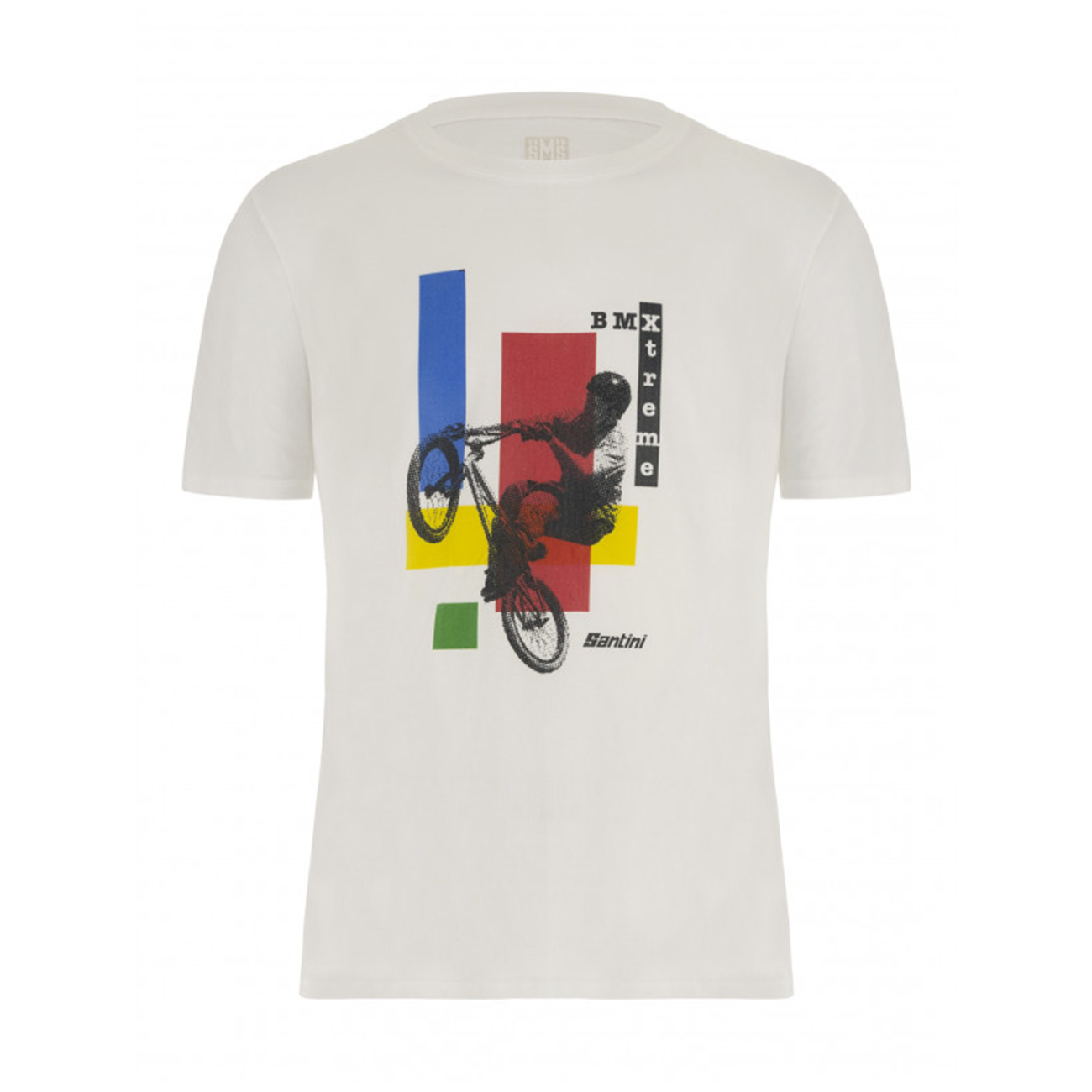 
                SANTINI Cyklistické tričko s krátkym rukávom - BMX UCI OFFICIAL - biela
            