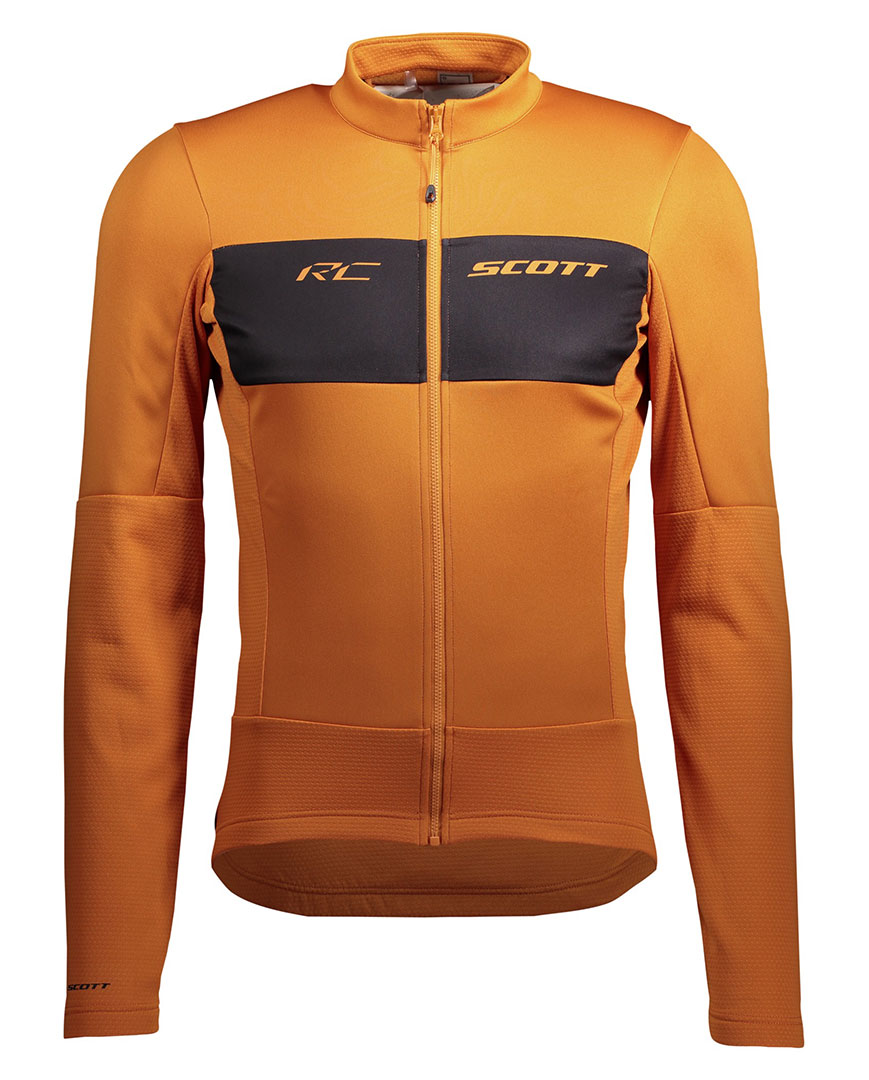 
                SCOTT Cyklistická zateplená bunda - RC WARM HYBRID WB - oranžová/čierna S
            