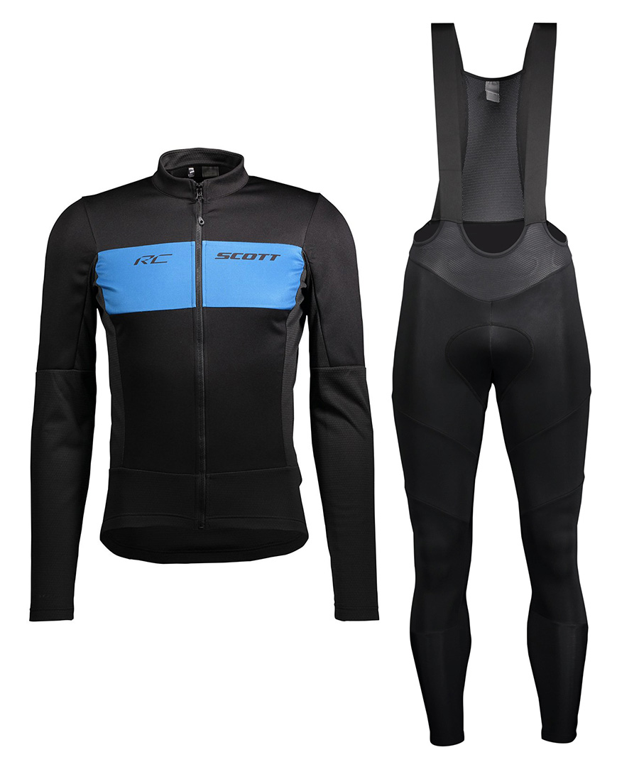 
                SCOTT Cyklistická zimná bunda a nohavice - RC WARM HYBRID WB - modrá/čierna
            