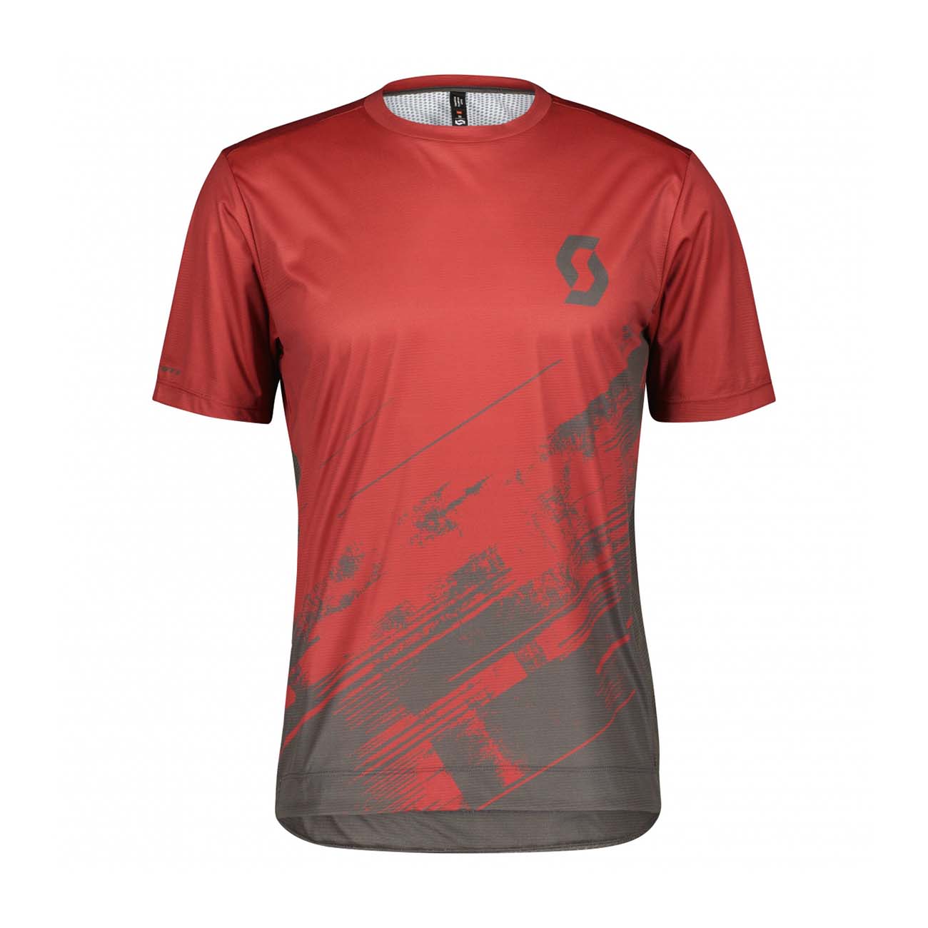 SCOTT Cyklistický dres s krátkym rukávom - TRAIL VERTIC SS - červená/šedá