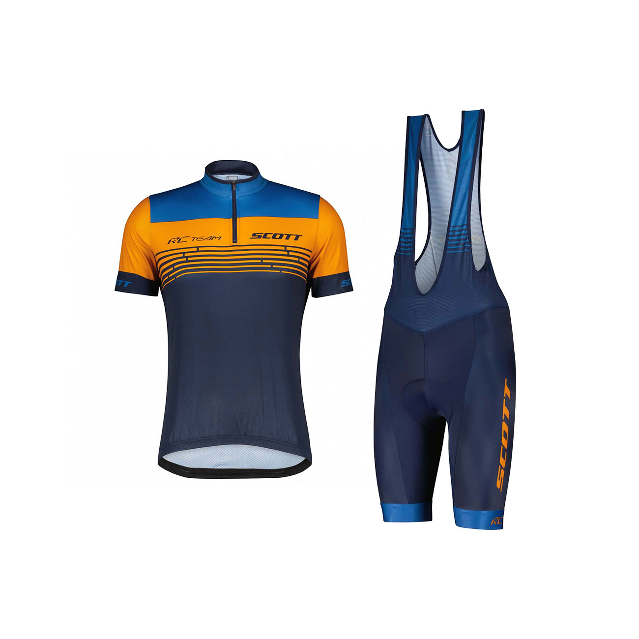
                SCOTT Cyklistický krátky dres a krátke nohavice - RC TEAM 20 SS - oranžová/modrá
            