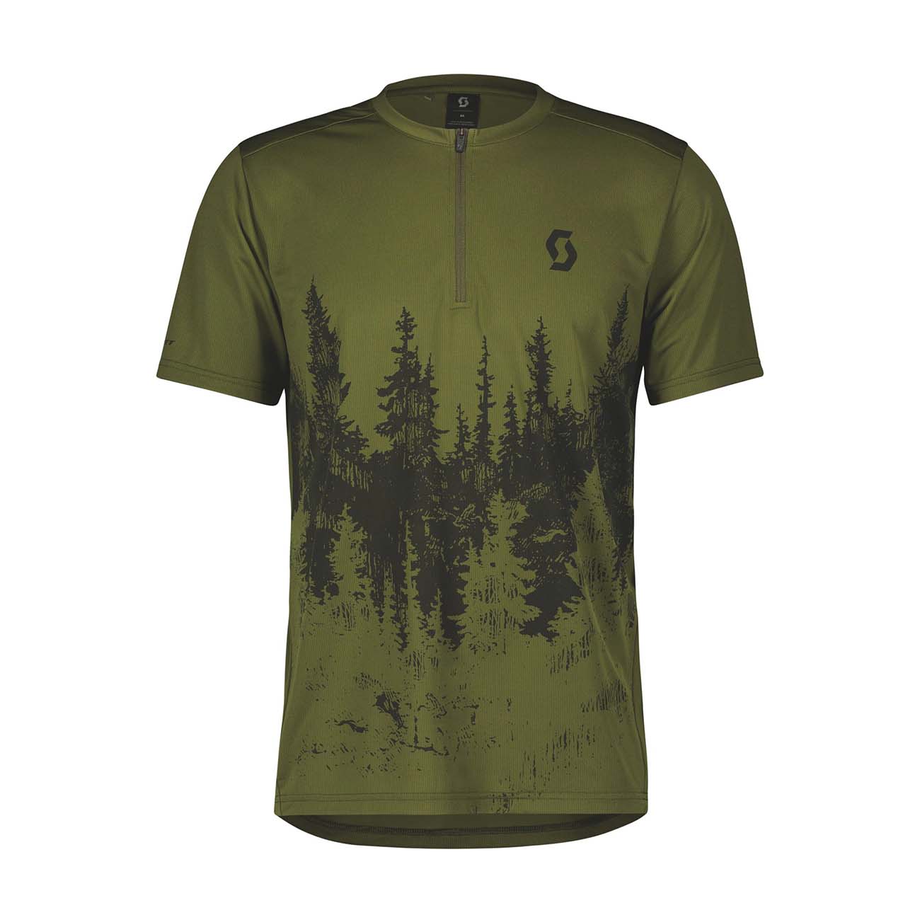 
                SCOTT Cyklistický dres s krátkym rukávom - TRAIL FLOW ZIP SS - zelená 2XL
            