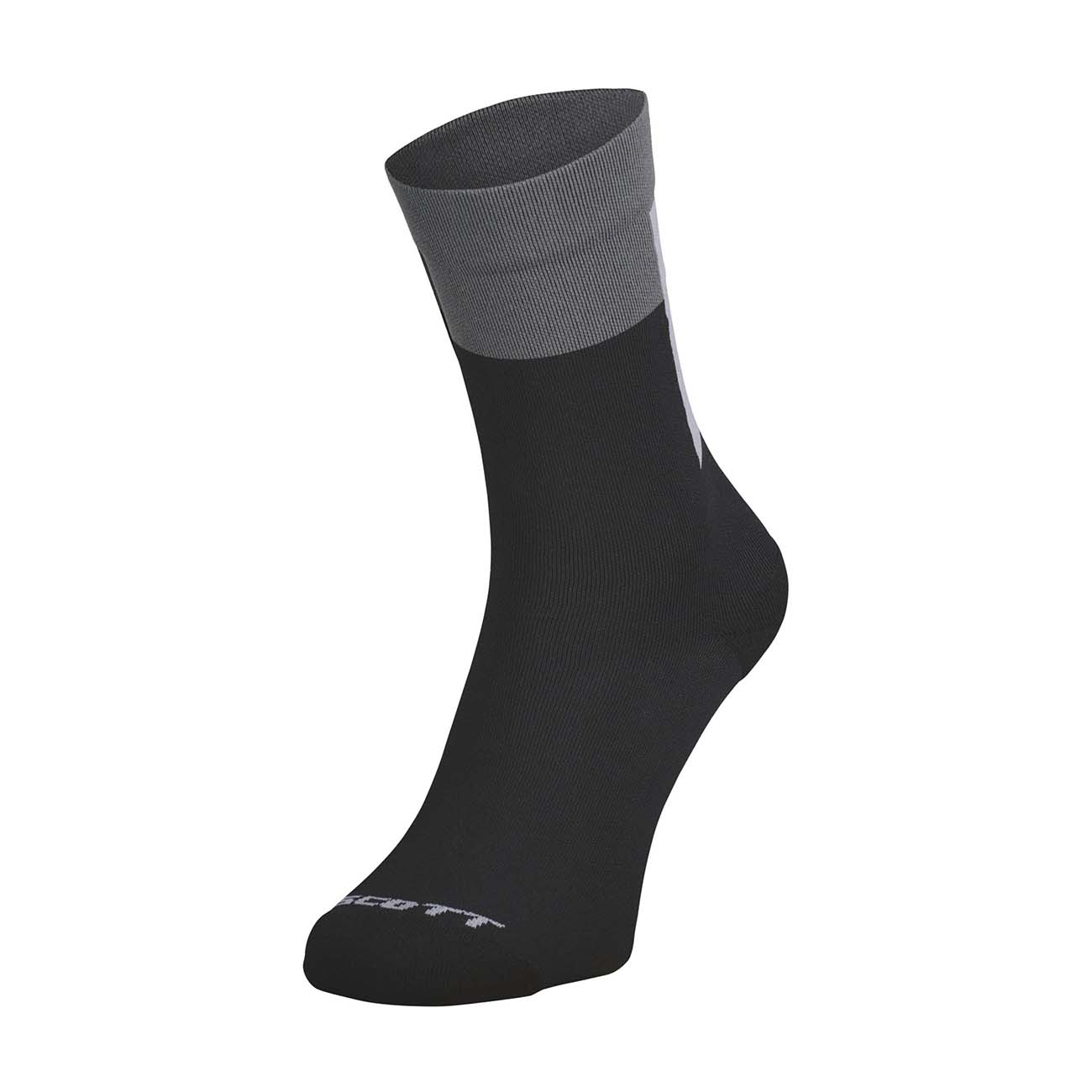 
                SCOTT Cyklistické ponožky klasické - BLOCK STRIPE CREW - čierna/šedá
            