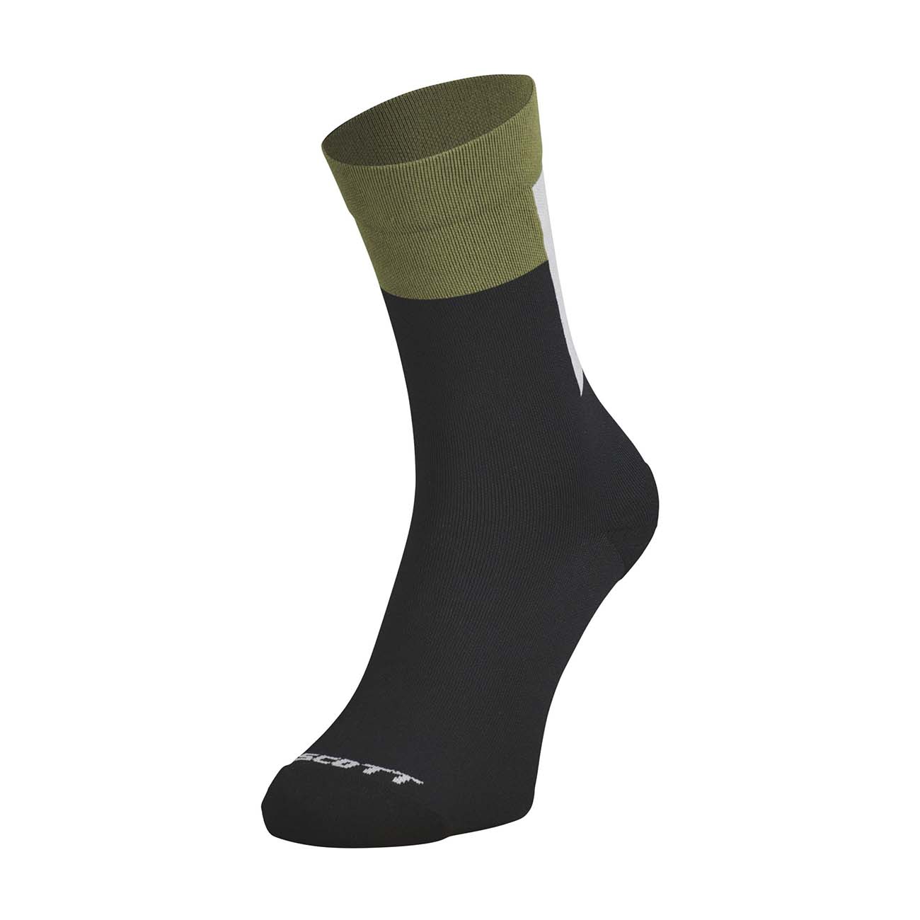 
                SCOTT Cyklistické ponožky klasické - BLOCK STRIPE CREW - zelená/čierna 45-47
            