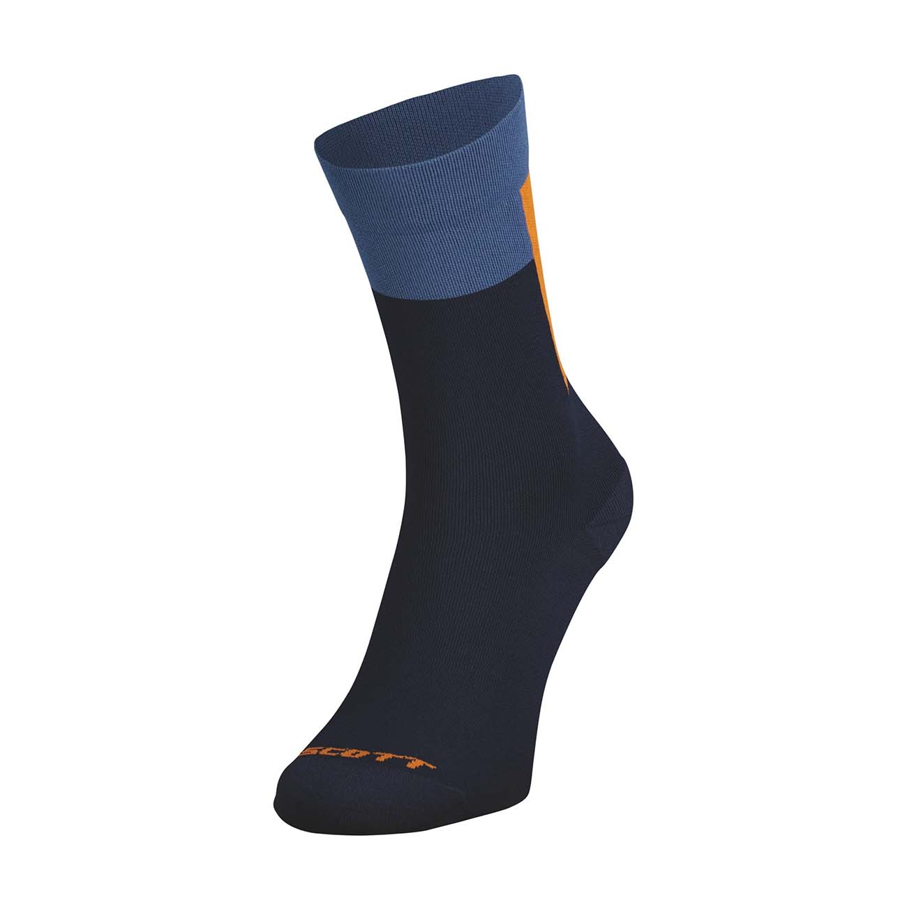 
                SCOTT Cyklistické ponožky klasické - BLOCK STRIPE CREW - modrá/oranžová
            