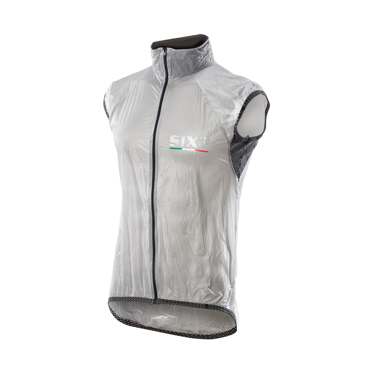 SIX2 Cyklistická vesta - GHOST - čierna/transparentná 2XL