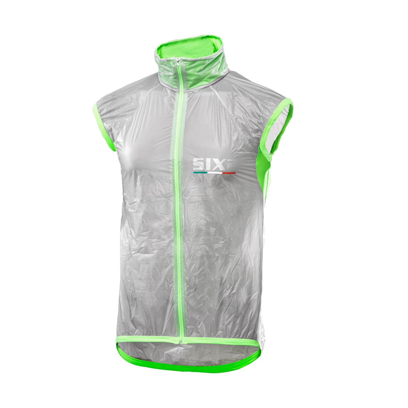 
                SIX2 Cyklistická vesta - GHOST - zelená/transparentná S
            