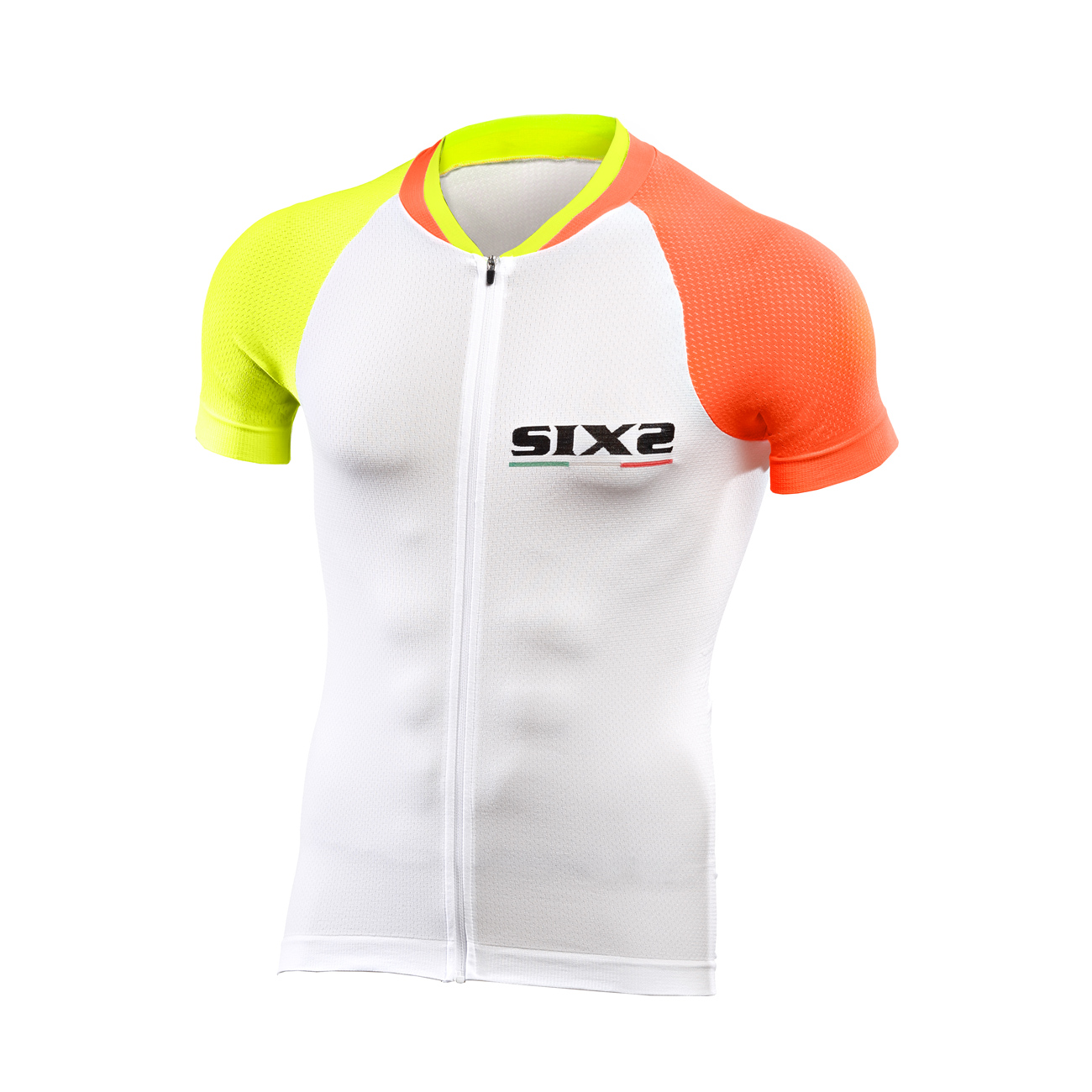 
                SIX2 Cyklistický dres s krátkym rukávom - BIKE3 ULTRALIGHT - biela/žltá/oranžová S
            