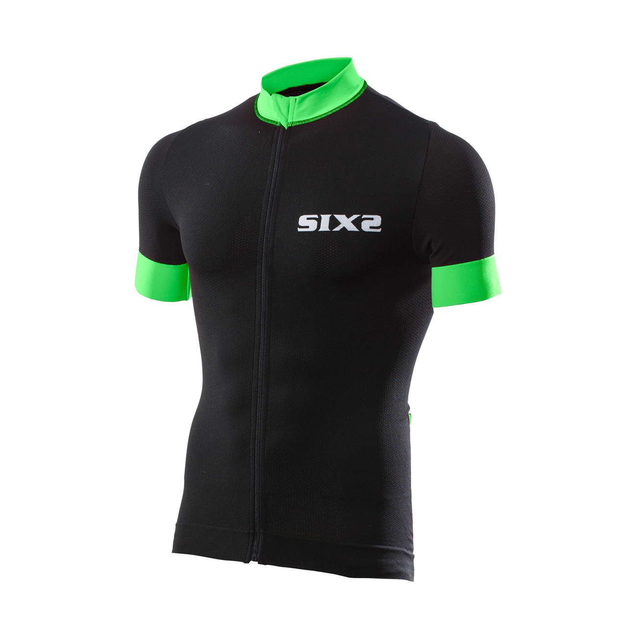 
                SIX2 Cyklistický dres s krátkym rukávom - BIKE3 STRIPES - zelená/čierna
            