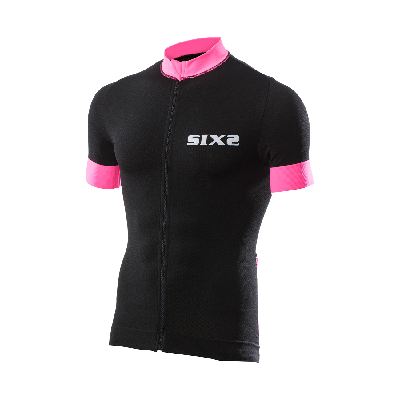
                SIX2 Cyklistický dres s krátkym rukávom - BIKE3 STRIPES - čierna/ružová
            