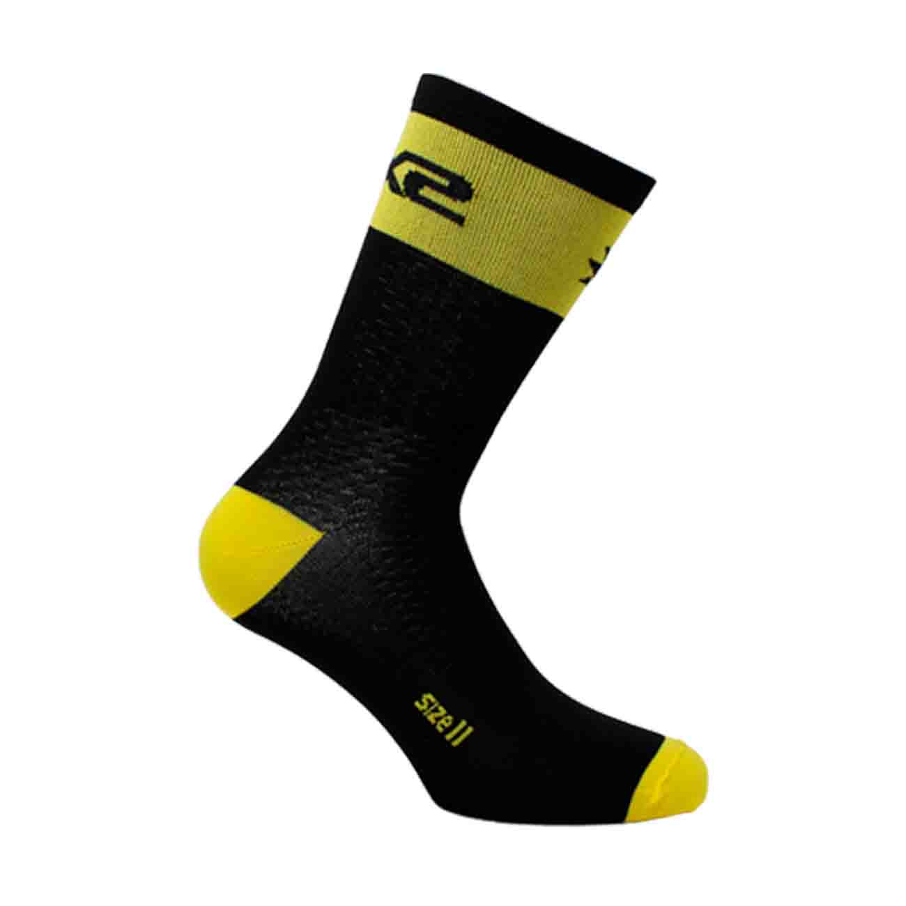 
                SIX2 Cyklistické ponožky klasické - SHORT LOGO - čierna/žltá
            