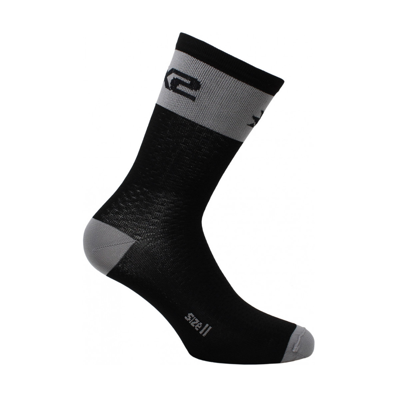 
                SIX2 Cyklistické ponožky klasické - SHORT LOGO - šedá/čierna
            