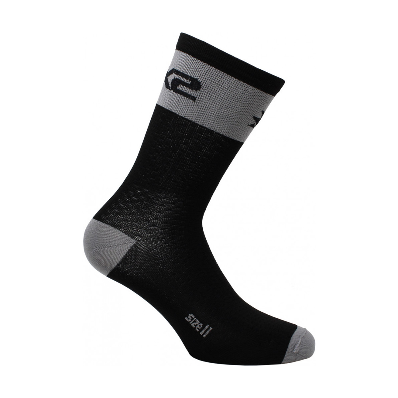 SIX2 Cyklistické ponožky klasické - SHORT LOGO - čierna/šedá 36-39