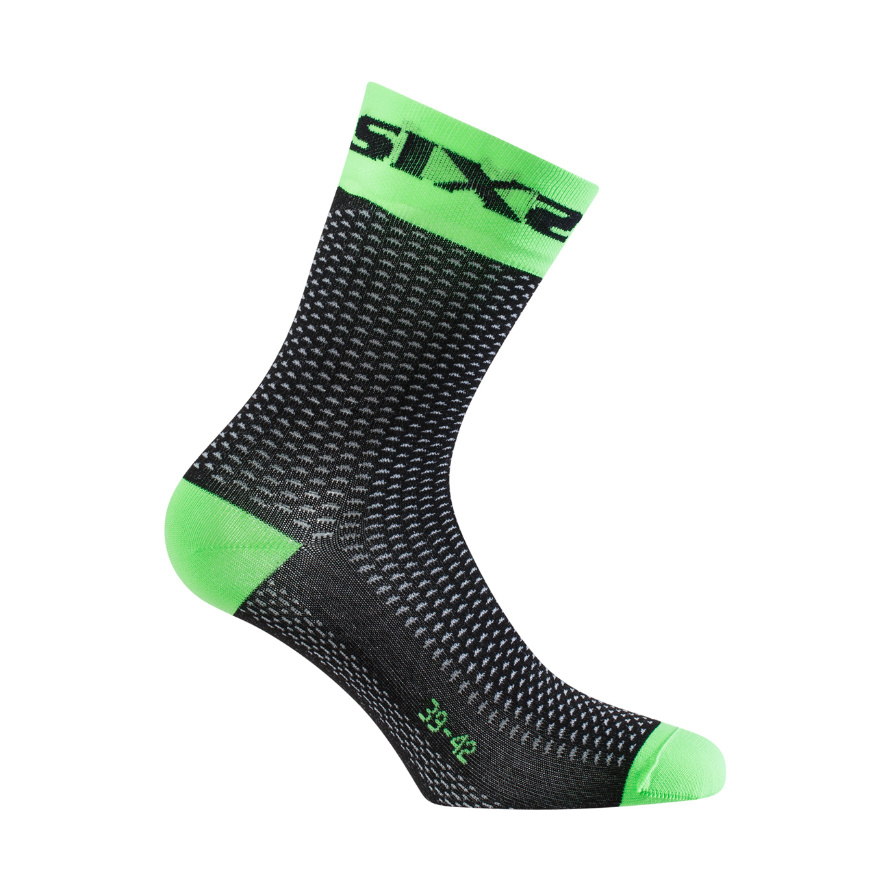 
                SIX2 Cyklistické ponožky klasické - SHORT S - čierna/zelená
            
